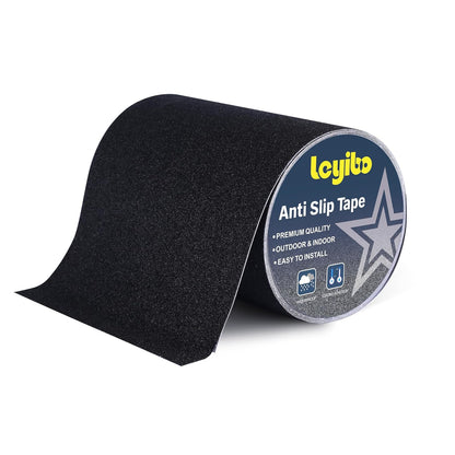 Anti Slip Tape, 12 Inch x 16 Ft Grip Tape for Stairs Outdoor/Indoor, Waterproof Non Skid Roll for Stair Treads Non Slip, High Traction Friction Abrasive Adhesive Stair Steps - Black