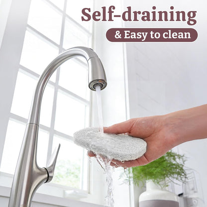 Soap Saver Pads for Bar Soap Holder, 4 Pack Self-Draining Soap Dish Lifting Pad for Shower, Bathroom & Kitchen, Non-Slip, Quick-Dry, Reusable Soap Sponge Saver, BPA-Free, Easy to Clean White and Gray