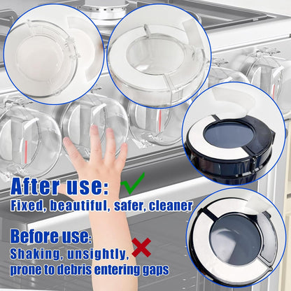 5 Pairs Transparent Tape for Stove Knob Safety Covers, No Wobbling, Strong Acrylic Adhesive, Heat-resistant, Remove Without Leaving Any Trace for Child Proof Stove Knob Covers - Universal Fit
