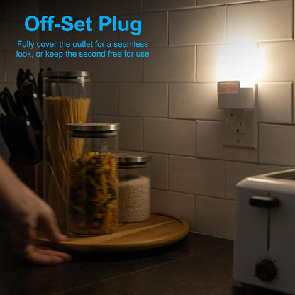 GE LED Motion Sensor Night Light, Plug into wall, 40 Lumens, Soft White, UL-Certified, Energy Efficient, Ideal Nightlight for Bedroom, Bathroom, Kitchen, Hallway, 46632, White, 2 Pack