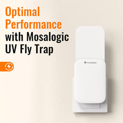 Mosalogic Fruit Fly Traps for Indoors Gnat Trap for House Indoor-600 Sqft Protection Area UV Fly Insect Trapper for Fruit Flies,Gnat,Mosquito,and Other Flying Insect Plug in Bug Killer White