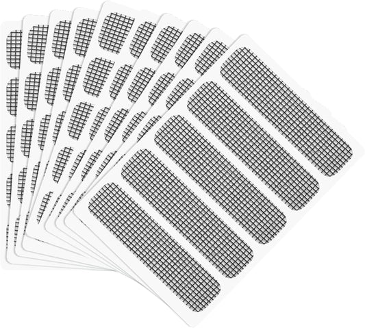 50PCS Window Screen Patch, Waterproof Fiberglass Fine Mesh Screen Repair Kit, Self-Adhesive Anti-Mosquito Weep Hole Covers Repair Kit Window Patch