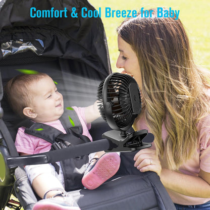 BESKAR Clip on Fan, Portable Small Desk Fans with Strong Airflow, 3 Speeds with Personal Fans Sturdy Clamp, Quiet Desk Fan & Clip Fan with USB Cord Powered - No Battery