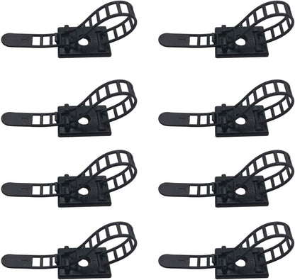 25 Pieces Desk Wire Organizer Cable Ties Zip Ties Adhesive Cord Clips Cable Management Cord Keeper Desk Wire Management | Compact 25-pack for desks, entertainment centers, and small home cable setups; adjustable nylon straps release for reuse.