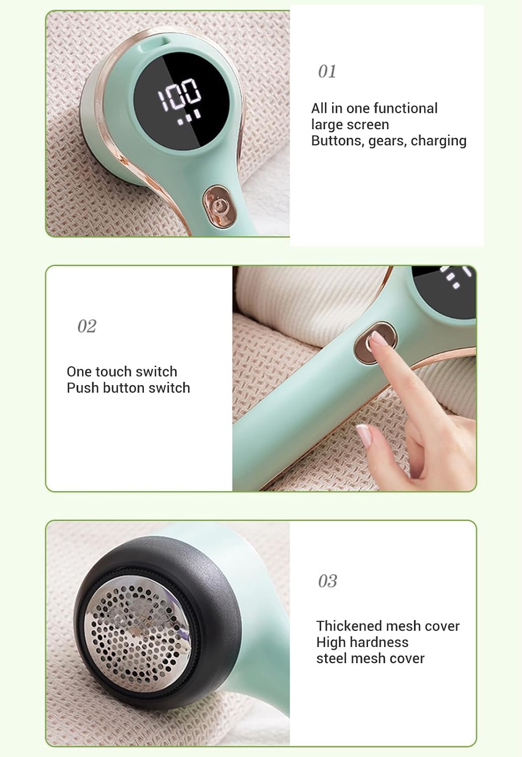 Fabric Shaver, Electric Lint Remover for Clothes, Lint Shaver for Clothing, Rechargeable Fuzz Remover Fabric Shaver, Sweater Shavers to Remove Pilling for Clothes Furniture