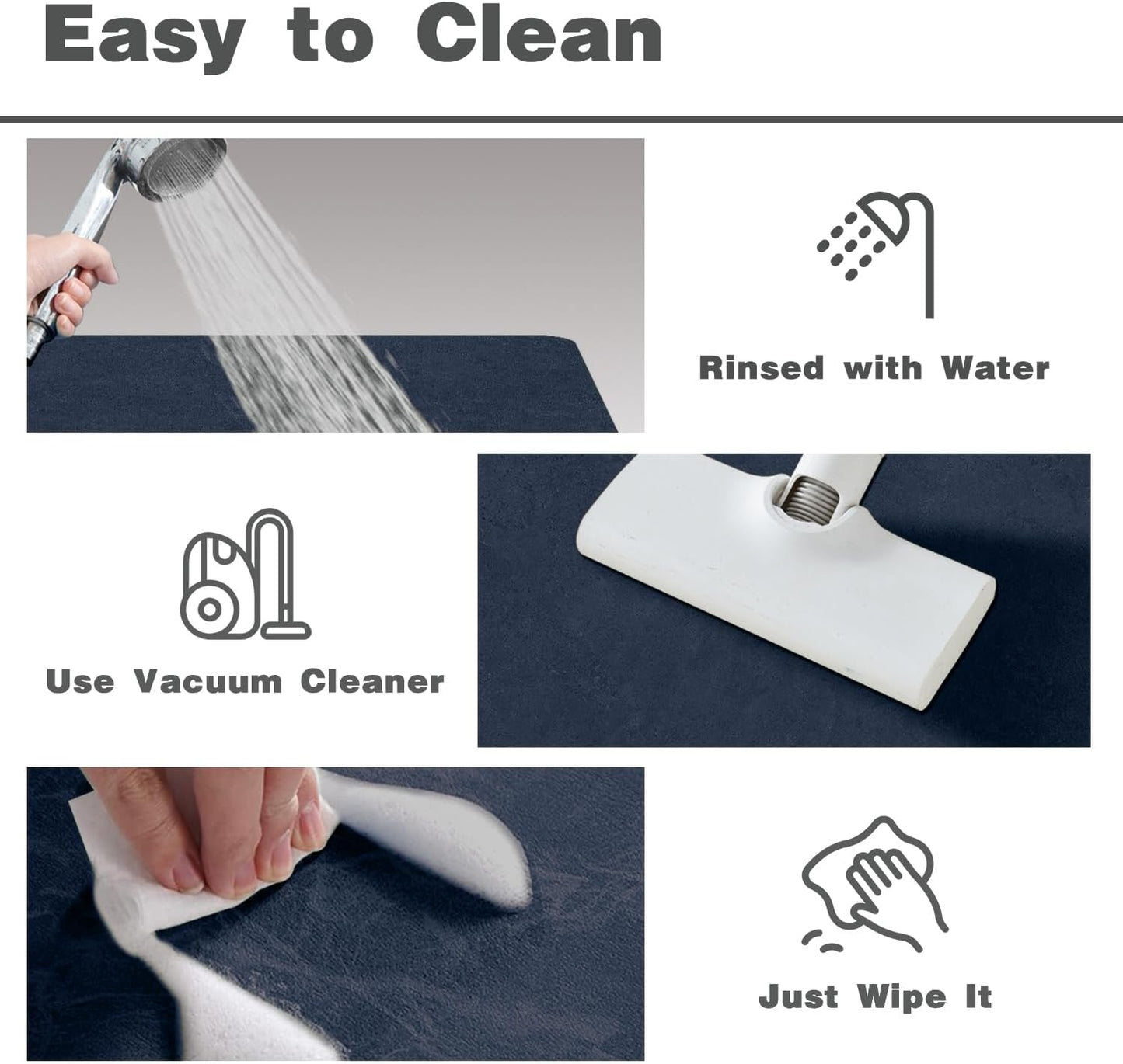 TYUU Bath Mat, Bathroom Rugs Non Slip Washable Thin Absorbent Quick Dry Bath Mat Fits Under Door Bathroom Floor Mat Perfect for Bath, Shower, or Sink 16"x24" Dark Grey