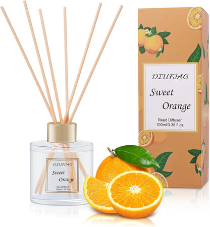 100ml Scent Diffuser with 6 Fiber Sticks, 3.5 oz Reed Diffuser Set Aromatherapy Fragrance Diffusers Air Fresheners for Home Bedroom Bathroom (Coconut)