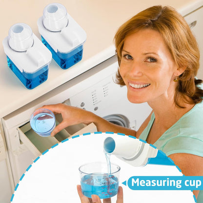 Provoue Laundry Detergent Dispenser-2 Pack, 37 oz Detergent Dispenser with 4 Removable Labels, Laundry Soap Dispenser for Laundry Room Organization and Storage, BPA Free & PET Plastic Clear
