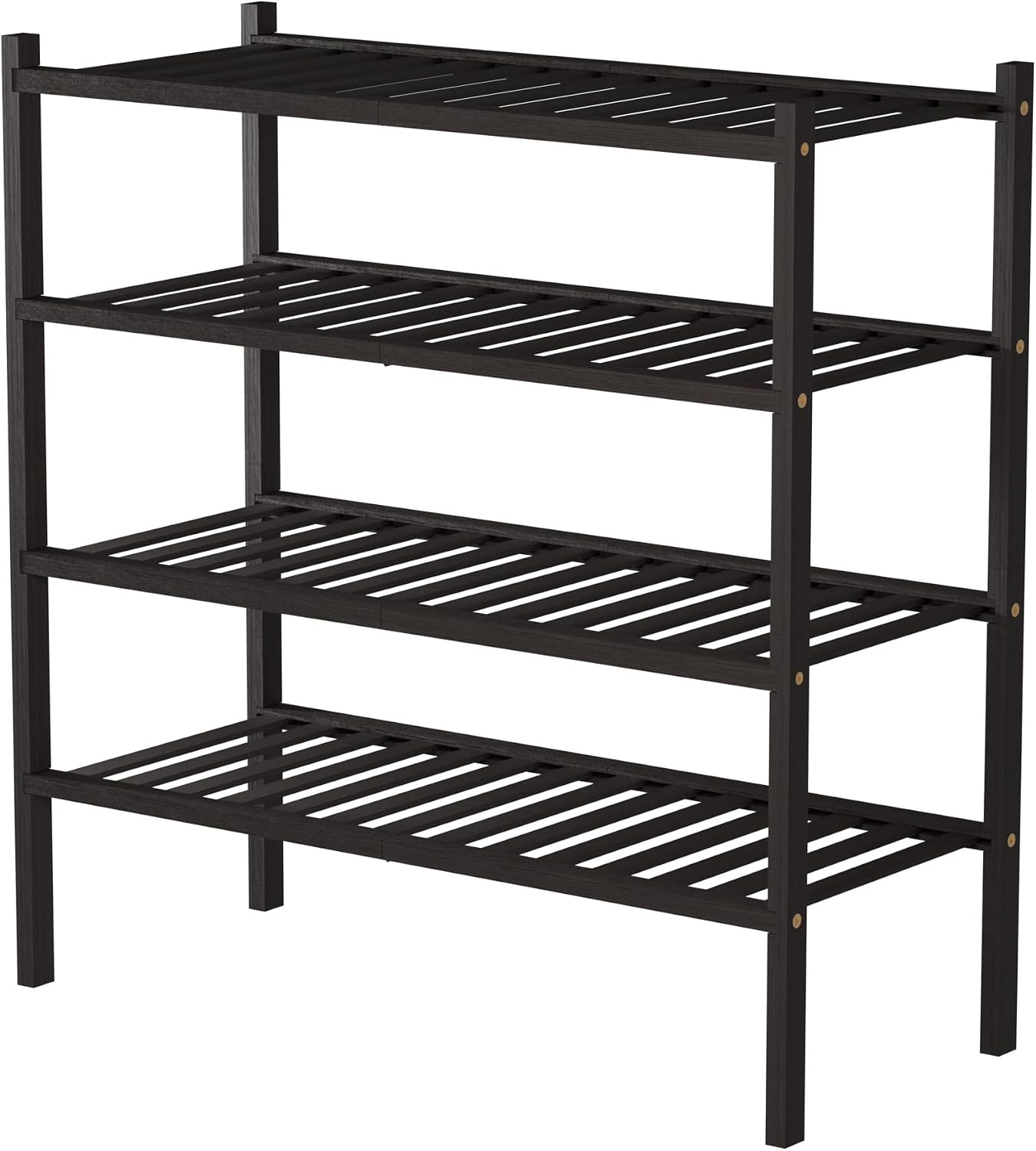 ROMGUAR CRAFT 3 Tier Bamboo Shoe Rack for Closet Free Standing Wood Shoe Shelf Storage Organizer for Entryway Small Space Stackable 27"x11"x20" (Natural)
