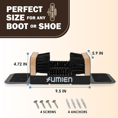 Umien™ Boot Scraper Outdoor Shoe Brush with Flaps - Cleaning Heavy-Duty Shoe Cleaner and Boot Scrubber for Mud, Dirt, and Snow - Durable Weather-Resistant Outdoor Shoe Cleaning Tool