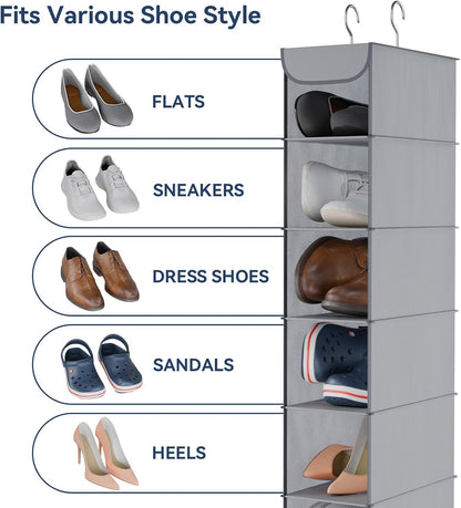 Whitmor Hanging Shoe Shelves - Crosshatch Gray