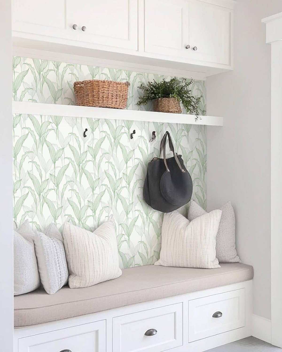 Heroad Boho Peel and Stick Wallpaper Beige Renter Friendly Wall Paper Peel and Stick Modern Contact Paper Neutral Geometric Wallpaper for Bedroom Bathroom Cabinets Decor Vinyl Waterproof 17.3"x78.7"