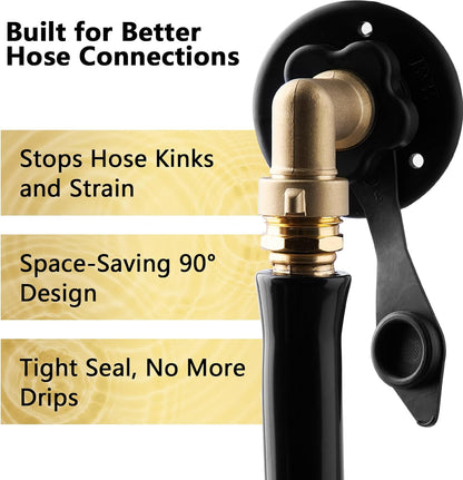 Garden Water Hose Splitter - RV Water Splitter 2 Way Heavy Duty Brass Spigot Hose Splitter - Outdoor Y Hose Bib 2 Valves with 2 Extra Rubber Washers for 3/4" Hose Connector (Blue)