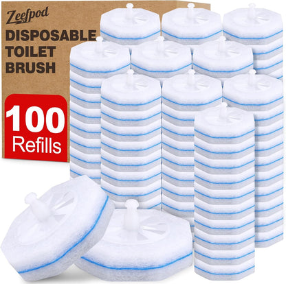100 Count Disposable Toilet Brush,Toilet Cleaner Wand Refills Compatible with Most Toilet Brushes- No Falling Apart, Fresh Fragrance，4X Cleaning Power，Bathroom Cleaning.