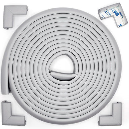 Roving Cove Slimfit Corner Edge Protector for Baby Proofing (Small 15ft Edge 4 Corners), Furniture Safety Bumper Guard, Soft NBR Rubber Foam, 3M Adhesive, Oyster White (Off White)