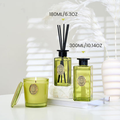 M&SENSE 6.3 oz Large Reed Diffuser Set | Lime+Basil Scent Oil Diffuser with Sticks | Hotel Collection Non-Toxic Home Fragrance |for Bedroom Bathroom Living Room - Colors A