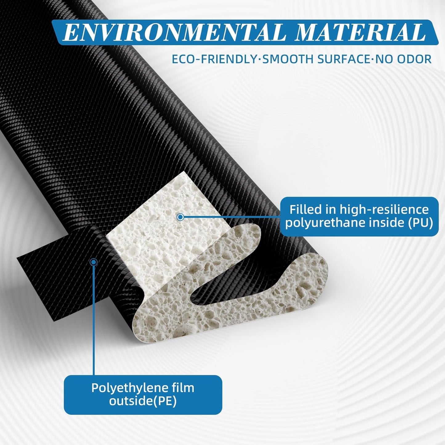 V-Shaped Thin Weather Stripping Door Seal, 19.7FT Small Draft Stopper for Doors, Foam Door Gap Filler, Insulation Winter, Soundproof,Noise-Reducing, Light-Blocking, Weatherproof Tape for Doors