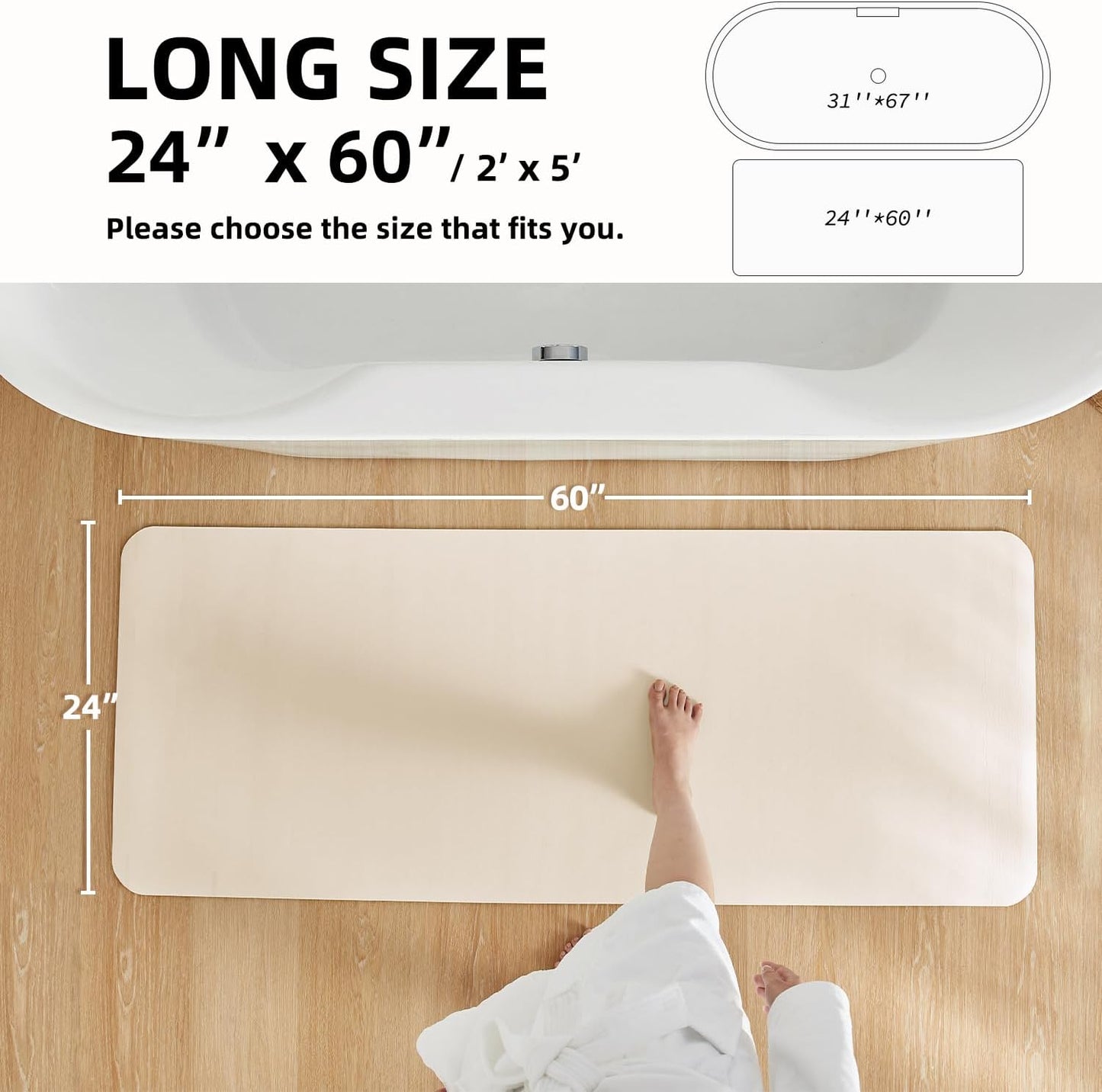 TYUU Bath Mat, Bathroom Rugs Non Slip Washable Thin Absorbent Quick Dry Bath Mat Fits Under Door Bathroom Floor Mat Perfect for Bath, Shower, or Sink 16"x24" Dark Grey