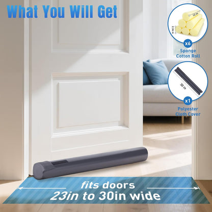 BlissTrends Door Draft Stopper Covers Gaps up to 2.36", Draft Stopper for Bottom of Door Soundproof, Windproof, Dustproof, Block Light, Insect Resistant, Under Door Draft Stopper 36 Inch (Black)