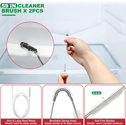 EastLink Drain Snake 18 Set: 35.5" Drain Clog Remover (x1), 30" Steel Hair Snake (x3), 30" PET Sink Snake (x3), 59" Tube Drain Brush (x2), 17" Dryer Vent Cleaner Brush (x1), Straw Cleaner Brush (x8)