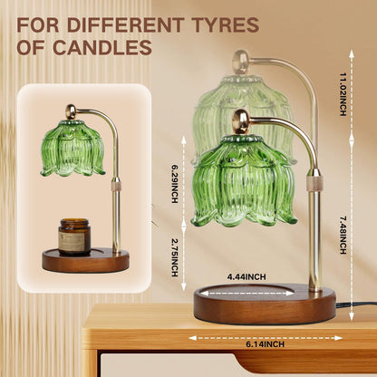 Fragrance Candle Warmer Lamp with 2 Bulbs Electric Candle Warmer with Timer & Dimmer for Home Decor