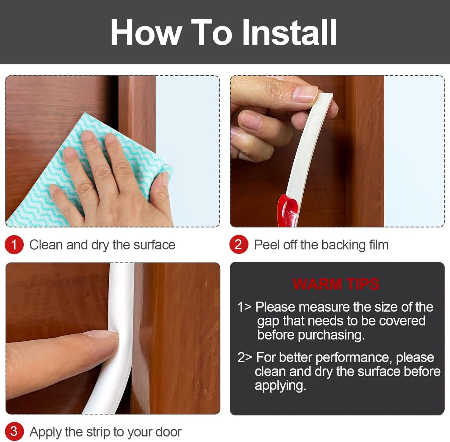 [New Upgrade] 19.7Ft Silicone Door Weather Stripping Door Seal Strip for Doors & Windows, Multi-Layer Soundproof Chamber Design, Self-Adhesive, Seal Large Gaps, Easy to Cut & Install