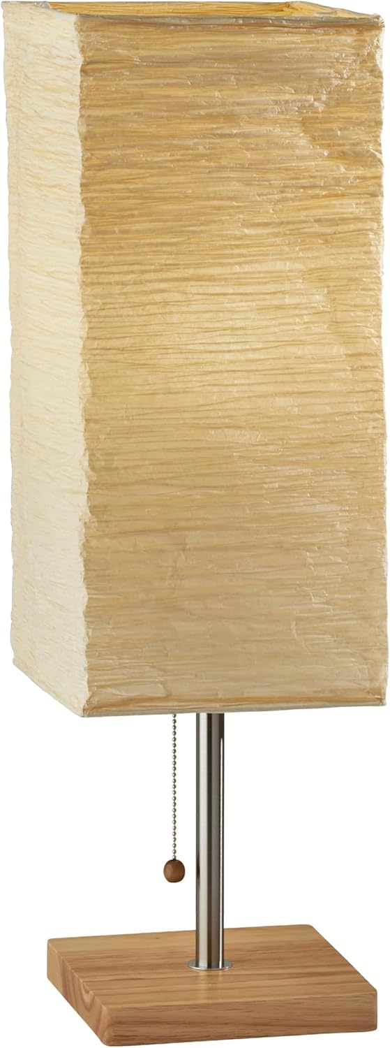 Adesso Three Light Floor Lamp – Natural Wood Base & Adjustable Brightness – Perfect Lighting for Bedroom, Living Room and Corner Decor, Beige