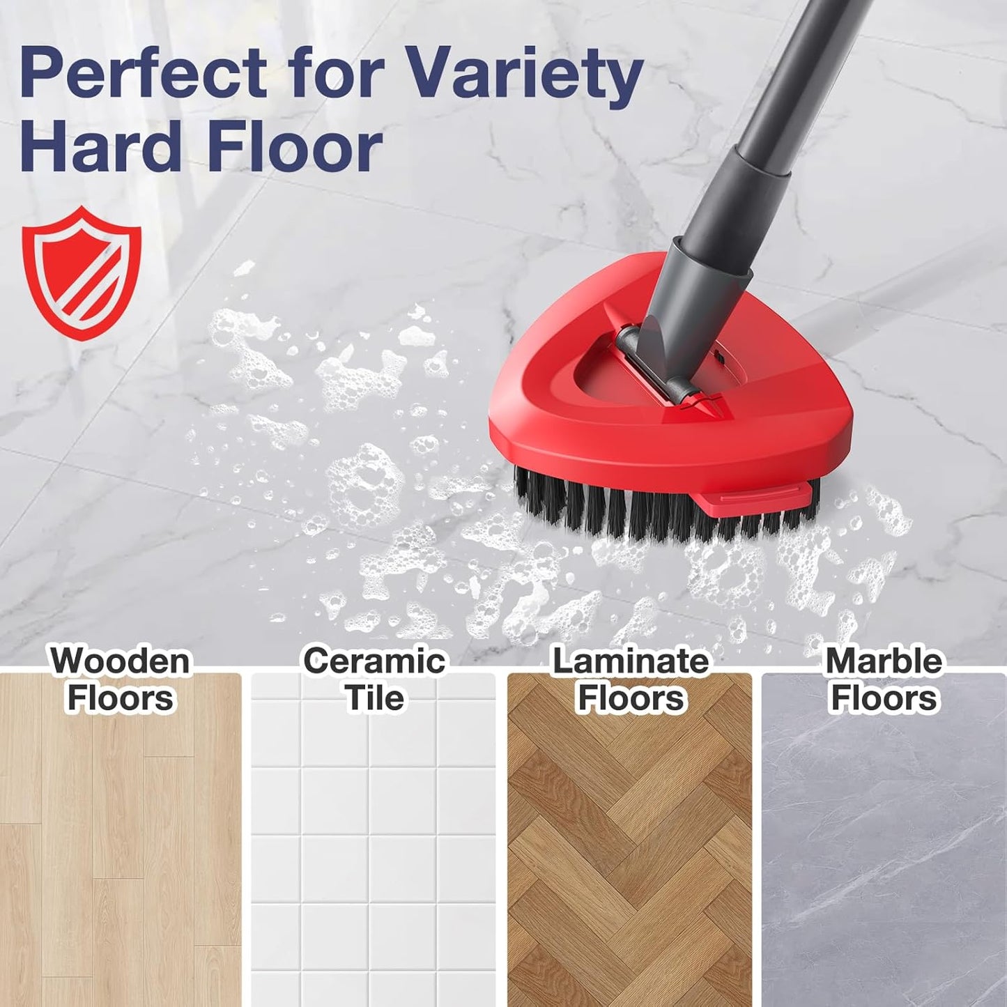 2 Pack 1-Tank Spin Mop Scrub Brush Head Replacement for O Ceda EasyWring 1-Tank System(Red), Hard Bristle Scrubber Brush for Floor Cleaning Accessories (Not Fit for RinseClean 2-Tank)