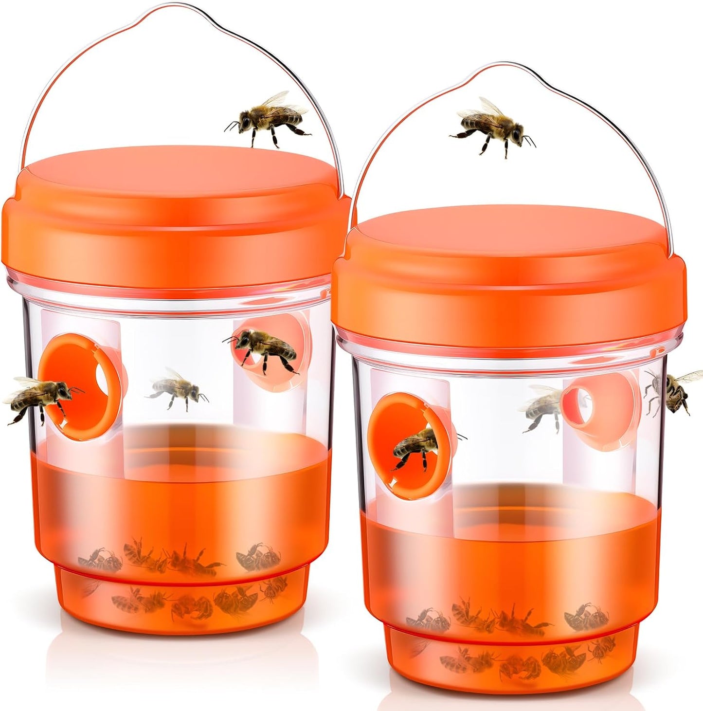 Qualirey 6 Pcs Wasp Traps for Outdoors Wasp Killer Hanging Bee Traps Reusable Fly Bee Killer for Indoor Outdoor Patio Garden Home (Green)