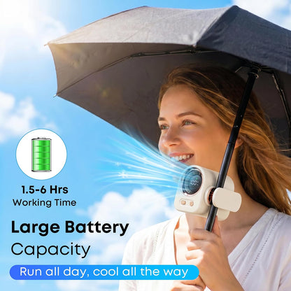 MINISO Clip On Fan Portable, 5-Speed 19500 RPM Strong Airflow Stroller Fan | Personal Fan for Waist & Skirt, Hands-Free Wearable Belt Fan Rechargeable for Travel, Camping, Hiking, Office & Outdoor