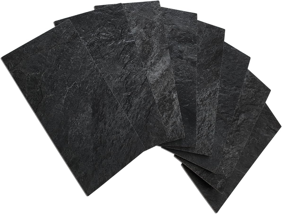 AULIGET 100 Piece Rust Slate Peel and Stick Backsplash Wall Tiles, 3" x 6" PVC Faux Stone Stick on Tiles for Backsplash Kitchen, Bathroom, Laundry Room, Camper, Fireplace