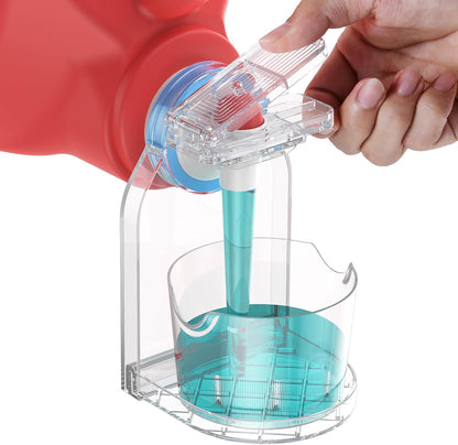 Clear Laundry Detergent Dispenser Cup Holder & Nozzle Force-Saving Switch, Drip Catcher, Soap Dispenser, laundry room organization decor (Clear 2 Pack)