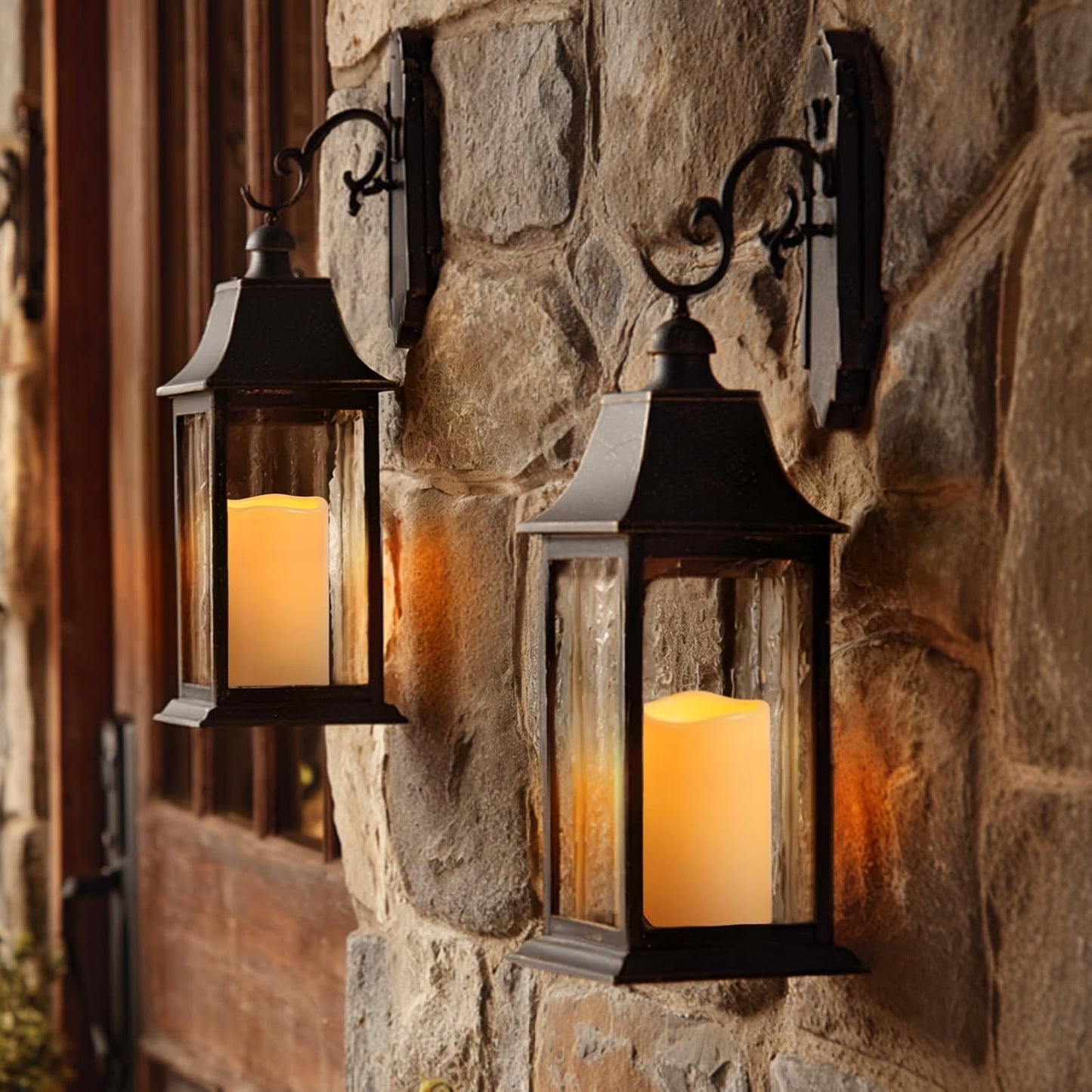 Raycare Outdoor Waterproof Flameless Candles, Battery Operated LED Electric Candles with Remote and Timers, Fake Pillar Candle for Patio, Porch, and Wedding Decor, Ivory, Set of 3(3"x4" 5" 6")