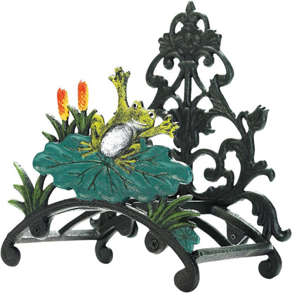 Sungmor Cast Iron Heavy Duty Garden Hose Holder - Decorative Hand-Painted Sunflower Wall Mounted Water Hose Hanger - Wall Decoration Hanging Hose Rack - Hose Reel Storage Butler - Metal Hose Stand