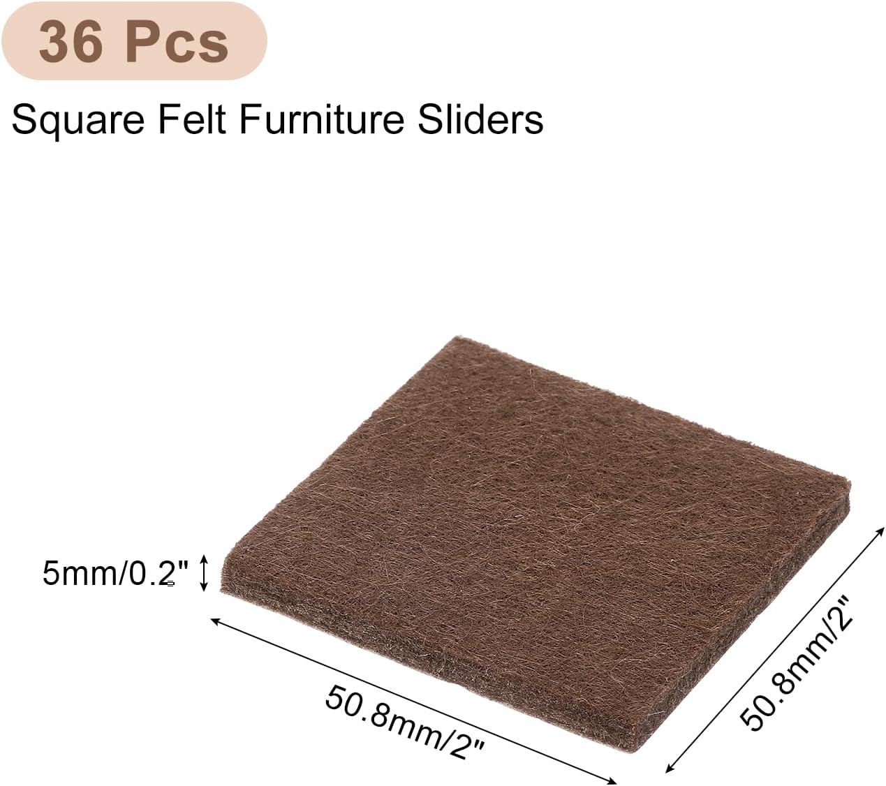 uxcell Furniture Pads, 36Pcs 1.5" - Square Self Adhesive Felt Furniture Pads, Floor Protectors for Furniture Feet Chairs Legs Hardwood Floors (Black)