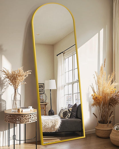 Delma Arched Mirror Full Length,Standing Mirror Full Body,Large Floor with Stand for Wall Entryway Door Bedroom Bathroom Living Room
