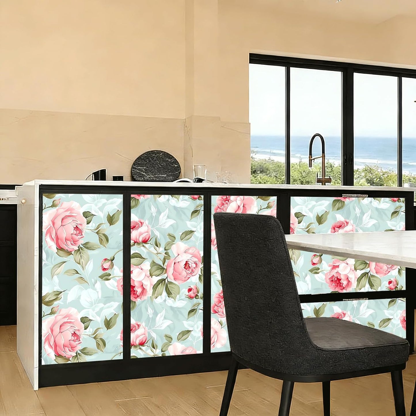 Peel and Stick Wallpaper, Soft Wildflower Botanical Contact Paper, PVC Vinyl Removable Wall Covering, Waterproof Easy-Clean, No Residue Renter Friendly, Neutral Decor, 39.4x17.3 in (Flowers2)