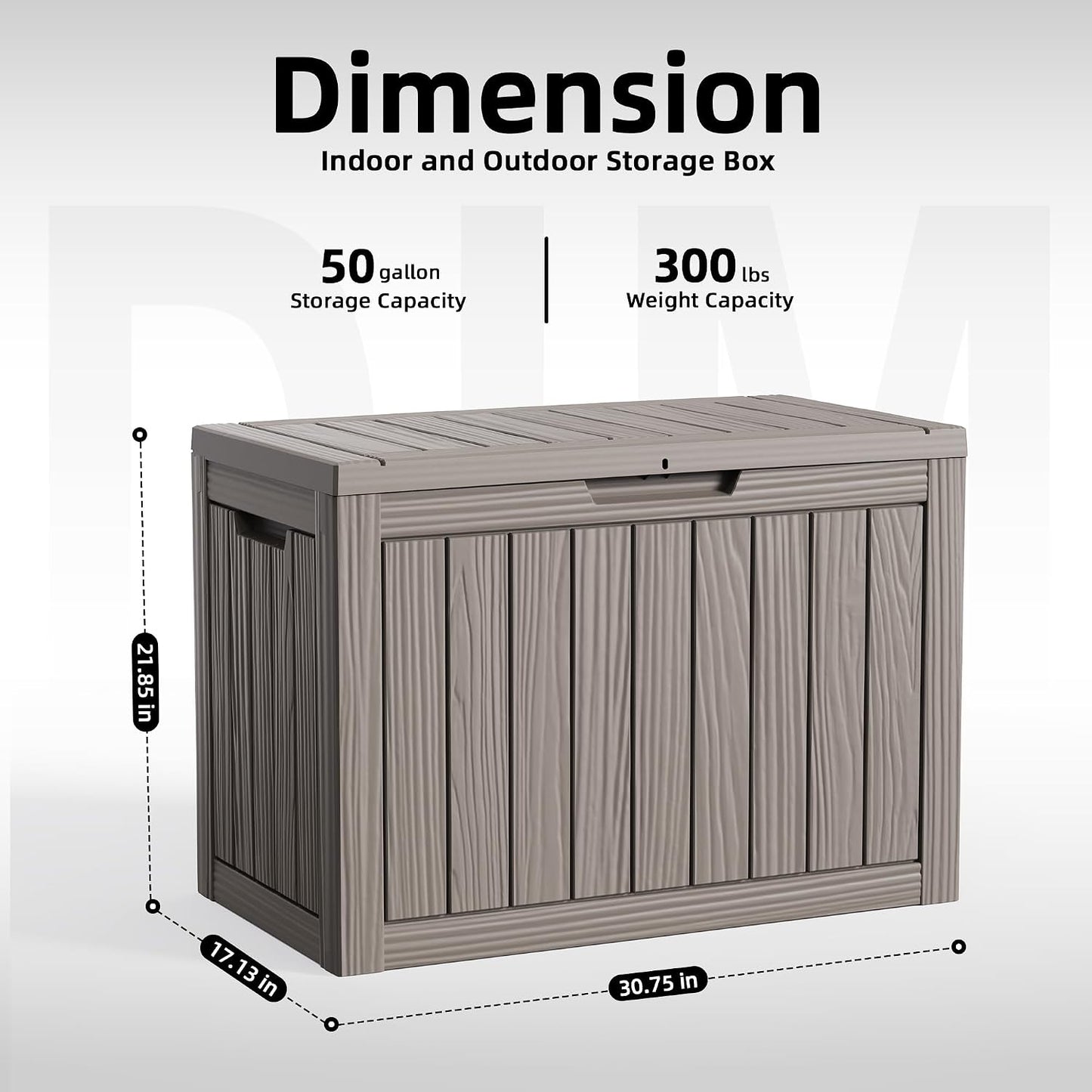 ROJIK 120 Gallon Waterproof Outdoor Deck Storage Box, Lockable Resin Patio Storage Bin with Lid for Garden Tools, Patio Cushions & Outdoor Accessories(Black)