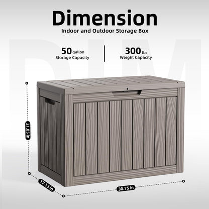 ROJIK 120 Gallon Waterproof Outdoor Deck Storage Box, Lockable Resin Patio Storage Bin with Lid for Garden Tools, Patio Cushions & Outdoor Accessories(Black)