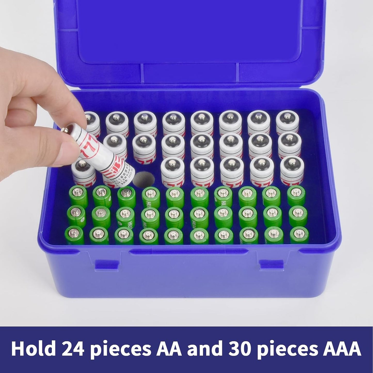 FULLCASE Battery Organizer Storage Case with Tester,Holds 18 AA & 18 AAA Batteries
