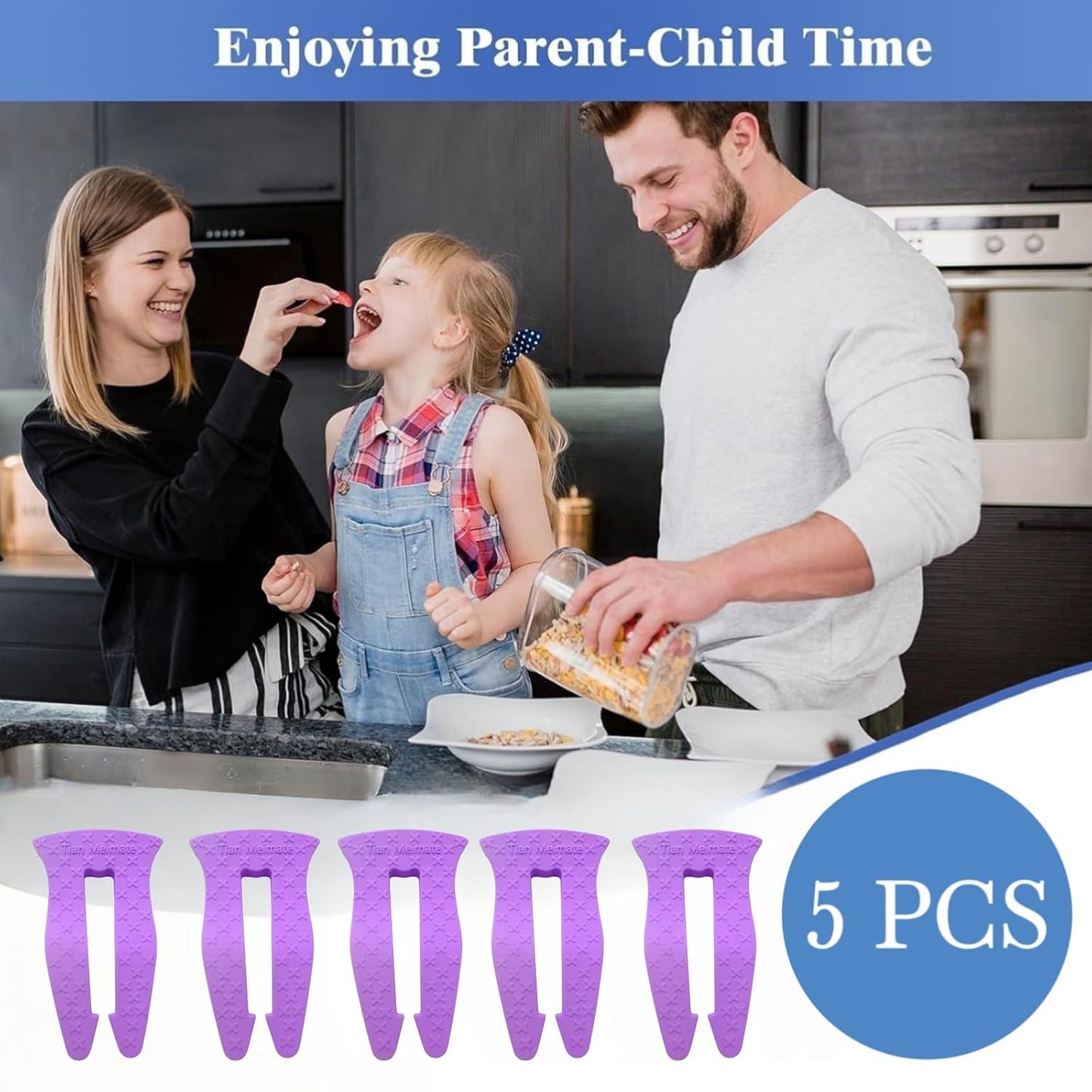 Universal Stove Knob Locks(5 Pack Purple) Child Proof Gas Stove Safety Lock with Key, Easy Install No Tools Needed, Heat Resistant Baby Proofing Essentials for Kitchen Cooktop