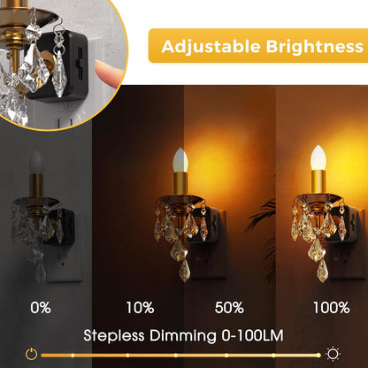 L LOHAS LED Night Light,Dimmable Night Lights Plug into Wall, 2 Pack Acrylic Nightlight with 0-100 LM Adjustable Brightness, 3000K Plug in Night Light with Dusk to Dawn Sensor, for Bathroom Hallway