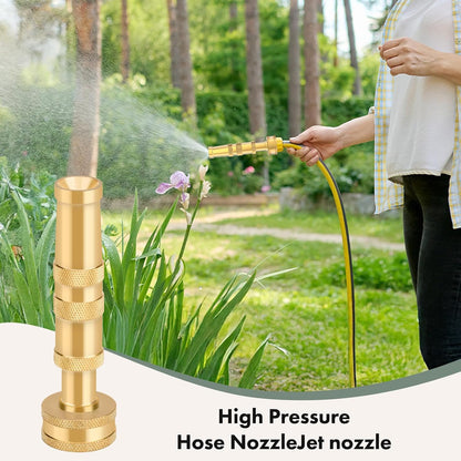 Twinkle Star Heavy-Duty Brass Adjustable Twist Hose Nozzle, 2 Pcs | 3/4” GHT Brass Garden Hose Nozzle, Adjustable Water Flow
