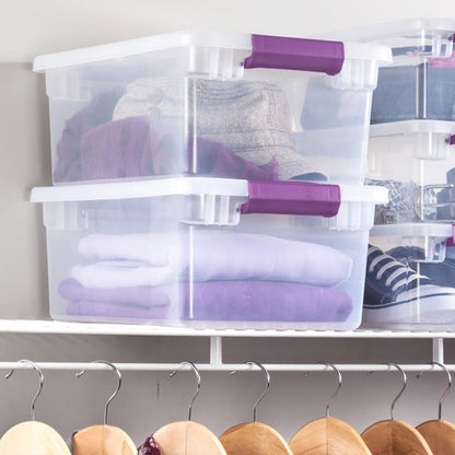 Sterilite 8-Pack 60 Quart ClearView Latch Box, Wheeled Underbed Organizer Bins with Latching Lids - Clear Plastic Organization Containers for Closet, Bedroom, Shelving Units and Everyday Home Storage