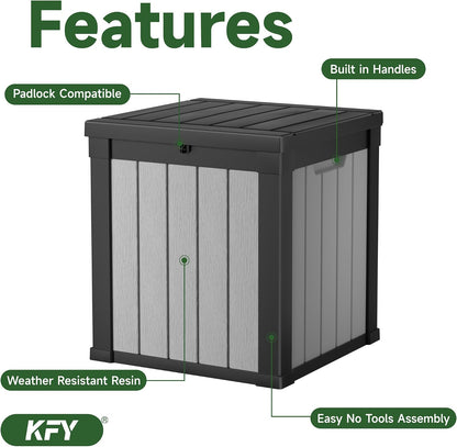 230 Gallon Large Outdoor Storage Box Waterproof, UV Resistant Resin Deck Box with Hydraulic Rod & Lockable Latch for Patio Furniture, Outside Storage Box for Garden Tools, Patio Cushions, Black