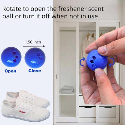 Sneaker Deodorizer Balls Household Deodorizer Strong Essential Oil Odor Eliminator Balls for Shoes, Gym Bags, Lockers & Drawers Closet Air Freshener Closet 6 Pack (Linen)