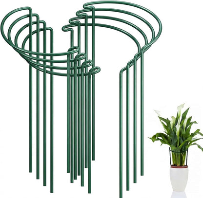 FEED GARDEN 8 Pack Peony Cages and Supports, Plant Support Stakes for Outdoor & Indoor Plants, 10" W x 16" H Half Round Garden Plant Support Rings for Peonies, Hydrangeas, Roses, Dahlias