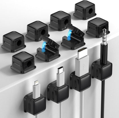9 Pack Cord Organizer Holder,Costop Strong Adhesive Under Desk Cable Management,Magnetic Cable Clips,Wire Holder Keeper Organizer Neatly for Home,Office,Car,Desk,Nightstand,Desktop