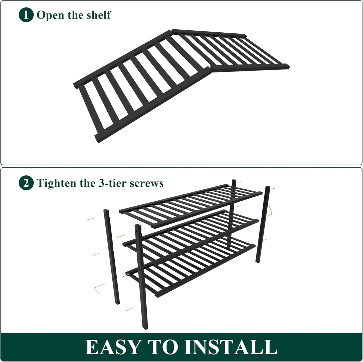 Smiry Bamboo Shoe Rack for Closet, 3 Tier Wooden Shoe Organizer, Stackable Wood Shoe Storage Shelf for Entryway, 14 Vertical Slats, One-piece Heavy-Duty Legs, 26.77"x11.02"x18.31", Natural