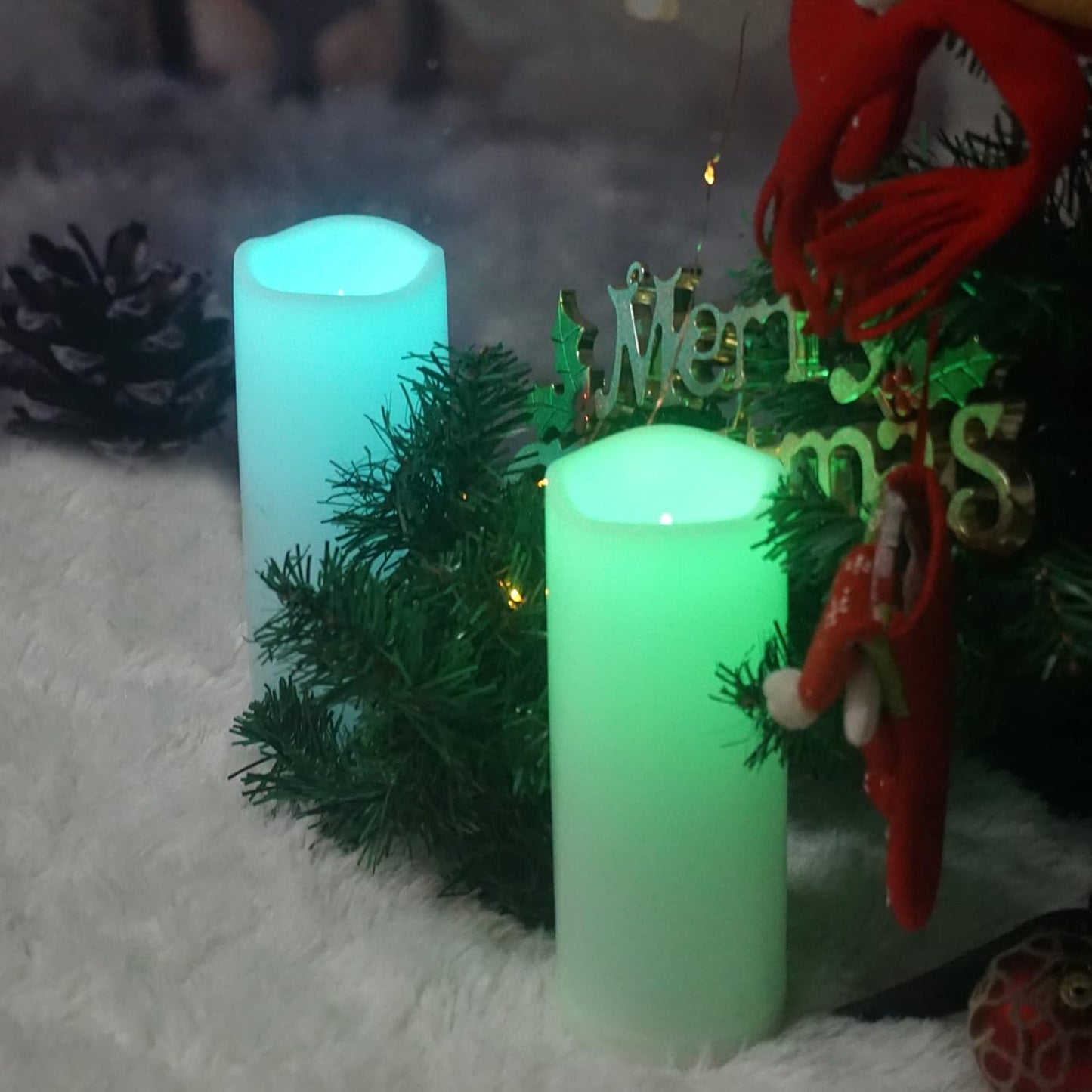 CANDLE CHOICE Waterproof Outdoor Battery Operated Flameless Candles with Remote Timer Plastic Flickering Fake Electric LED Pillars for Lantern Garden Wedding Christmas Decorations 3x4 Inches 3 PCS